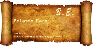 Balassa Emma névjegykártya